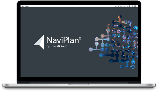 laptop screen showing NaviPlan by InvestCloud logo