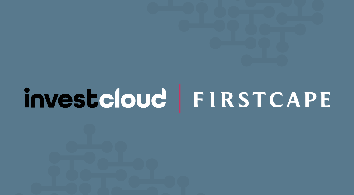 InvestCloud and FirstCape logos on a slate background